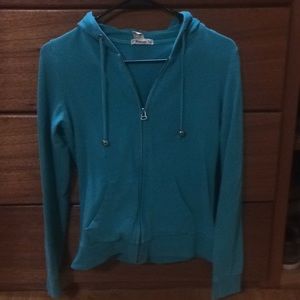 Forever 21 Teal Zip-Up Hoodie